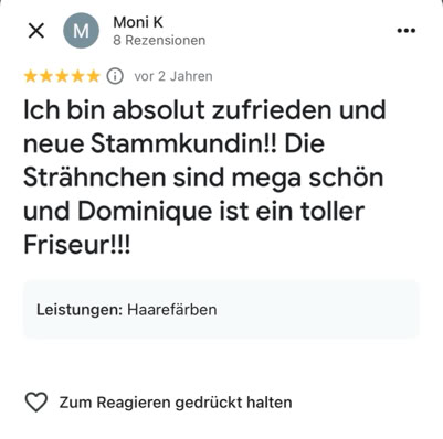 5 sterne Bewertung Moni k