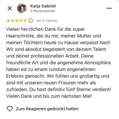 5 sterne Bewertung  Katja Gab.